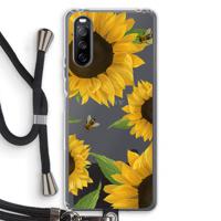 Sunflower and bees: Sony Sony Xperia 10 III Transparant Hoesje met koord