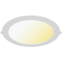 LED Downlight Inbouwspot - LED Paneel Slim - Brinton Thin - 24W 2400lm 120° Bundelhoek - Aanpasbare Lichtkleur 3000K-4000K-6500K - IP40 - Rond - Wit - Ø298mm Buitenmaat - Ø275mm Zaagmaat