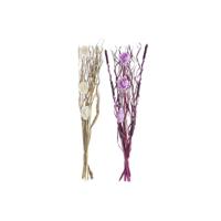 Boeket DKD Home Decor Roze Lila Wit Gedroogde bloem (30 x 30 x 100 cm) (2 Stuks)