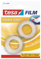 Tesafilm Double-Sided, ft 7,5 m x 12 mm, blister van 2 stuks - thumbnail