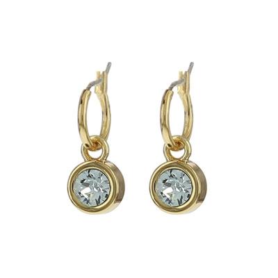 Biba Hang Oorbellen met Swarovski Steentje Lt. Azore Goud
