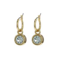 Biba Hang Oorbellen met Swarovski Steentje Lt. Azore Goud