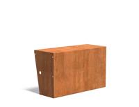 Keerwand cortenstaal recht 100x40x60cm. brede bovenrand Keerwand cortenstaal recht 100x40x60cm. brede bovenrand