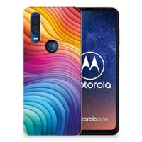 TPU Hoesje voor Motorola One Vision Regenboog