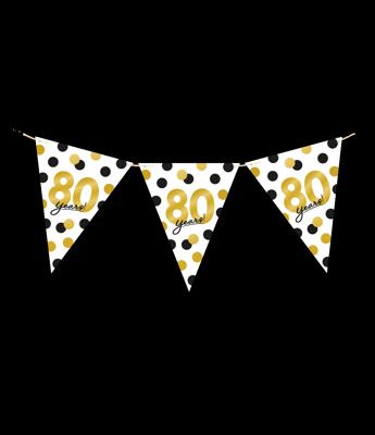 Vlaggenlijn Celebration 80 Jaar Wit/Goud/Zwart