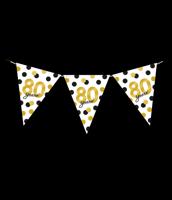 Vlaggenlijn Celebration 80 Jaar Wit/Goud/Zwart