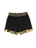 Versace Kids short en coton à imprimé Barocco - Noir