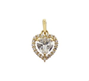 TFT Hanger Geelgoud Hart met zirkonia 8 x 8,5 mm