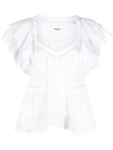 MARANT ÉTOILE blouse en coton biologique à volants - Blanc