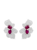 HYT Jewelry boucles d'oreilles en or blanc 18ct ornées de diamants et rubis - Rouge