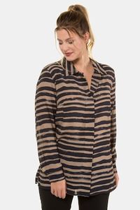 Ulla Popken Blouse, overhemdkraag, blinde knopenlijst - Grote Maten