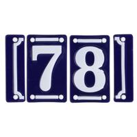 Best for Boots huisnummer 78 - met sierrand - Oudhollands - emaille - blauw/wit