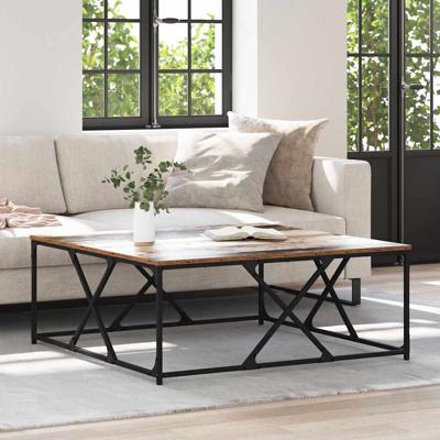 Salontafel Oud hout 100 x 100 x 40 cm Bewerkt hout Salontafel Oud hout 100 x 100 x 40 cm Bewerkt hout