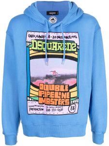 DSQUARED2 hoodie à imprimé graphique - Bleu