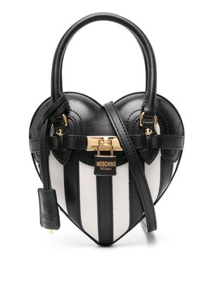 Moschino sac à main en cuir à détail de cadenas - Noir