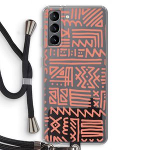 Marrakech Pink: Samsung Galaxy S21 Transparant Hoesje met koord