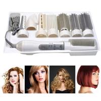 8 in 1 professionele haardroger haar krultang voor Hotel reizen met kam krachtige haardroger (wit)