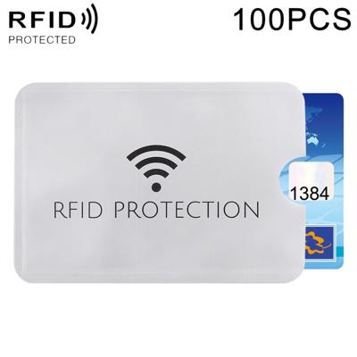 100 PCS Aluminum Foil Anti Theft RFID Blocking Sleeve Card Protector Size: 9.1*6.3cm