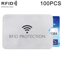 100 PCS Aluminum Foil Anti Theft RFID Blocking Sleeve Card Protector Size: 9.1*6.3cm