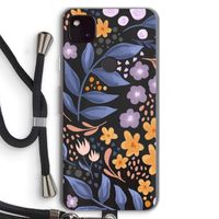 Flowers with blue leaves: Pixel 4a 5G Transparant Hoesje met koord