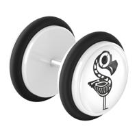 Fake plug met lieve skeletjes-design Acryl / Chirurgisch staal 316L Fake Piercings