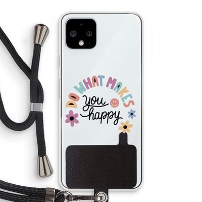 Happy days: Pixel 4 Transparant Hoesje met koord