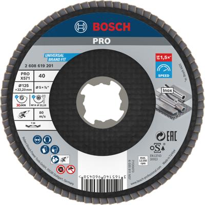 Bosch Accessoires X-LOCK Lamellenschijf Best for Metal schuin, glasvezel, Ø125mm, G 40, X571 - 1 stuk(s) - 2608619201