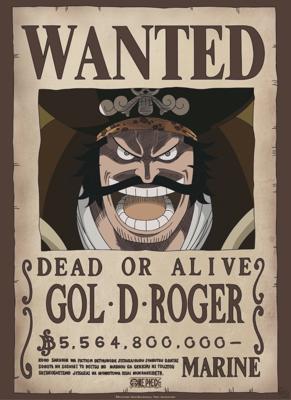 Poster One Piece Wanted Gol D. Roger 38x52cm