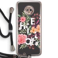 Hello in flowers: Motorola Moto G6 Transparant Hoesje met koord