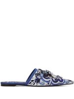 Dolce & Gabbana mules à imprimé Majolica - Bleu