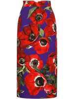 Dolce & Gabbana jupe crayon à fleurs - Violet - thumbnail