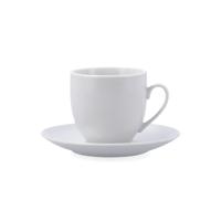 Kopje met schoteltje Quid New Renova Wit Keramisch 200 ml (6 Stuks)