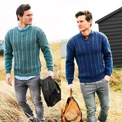 Breipatroon Stylecraft Highland Heathers Aran No. 9875 Heren truien