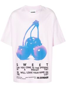 Jil Sander t-shirt en coton à slogan imprimé - Rose