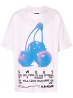 Jil Sander t-shirt en coton à slogan imprimé - Rose - thumbnail