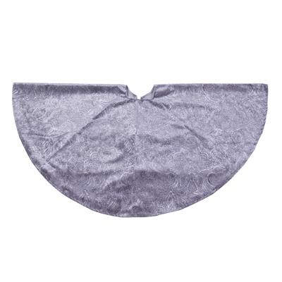 Anna's Collection Kerstboomrok - Dia 120 cm - barok - lichtgrijs - fluweel - rok