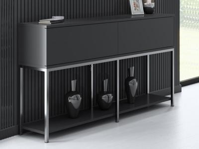 Console LODINO 150 cm antraciet/zilver