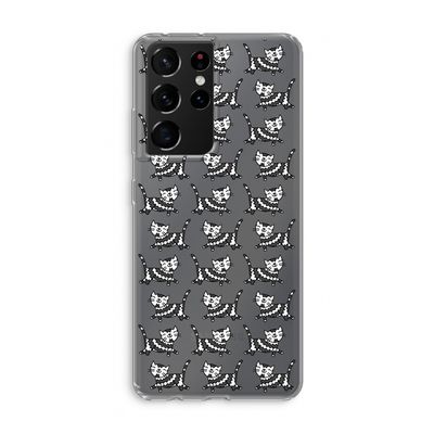 Zwarte poes: Samsung Galaxy S21 Ultra Transparant Hoesje