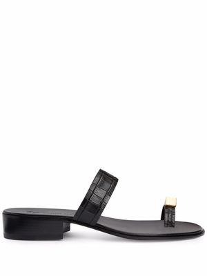 Giuseppe Zanotti sandales Bardack à effet peau de crocodile - Noir