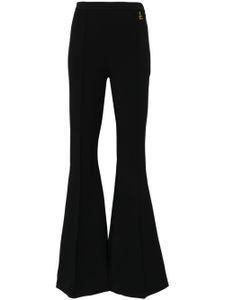 Elisabetta Franchi pantalon à plaque logo - Noir