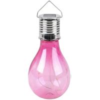 Sunnydays Solar sfeer hanglamp - tuin - lampenbol - roze - kunststof - 15 cm