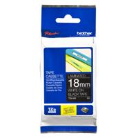 Gelamineerde Tape voor Labelmakers Brother TZE345 Wit/Zwart 18mm