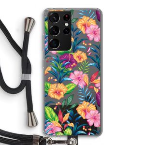 Tropisch 2: Samsung Galaxy S21 Ultra Transparant Hoesje met koord