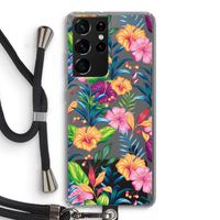 Tropisch 2: Samsung Galaxy S21 Ultra Transparant Hoesje met koord
