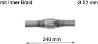 LRT Flexible pipe, exhaust sy d=52mm l=340mm