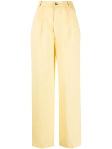 Forte Dei Marmi Couture pantalon ample en lin à taille haute - Jaune