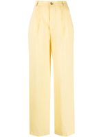 Forte Dei Marmi Couture pantalon ample en lin à taille haute - Jaune - thumbnail