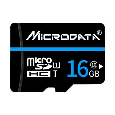 MICROGEGEVENS 16GB U1 blauwe lijn en zwarte TF (Micro SD)-geheugenkaart