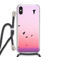 Fly away: iPhone X Transparant Hoesje met koord