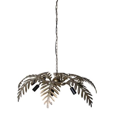 Moira Gouden metalen hanglamp met brede palmbladeren